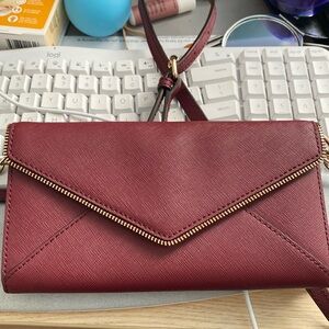 Rebecca Minkoff Red Cleo Wallet on a Chain Crossbody